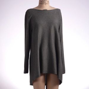 Eileen Fisher Large Metallic Grey Pullover Sweater
